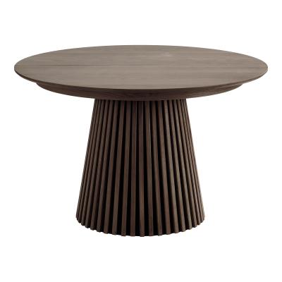 Osaka Smoked Oak 410 Seater Round Extending Dining Table With Slatted Base