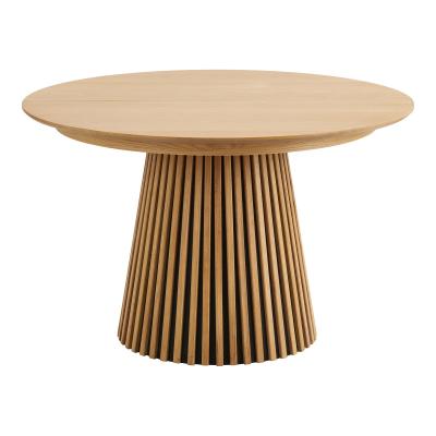 Osaka Oak 410 Seater Round Extending Dining Table With Slatted Base