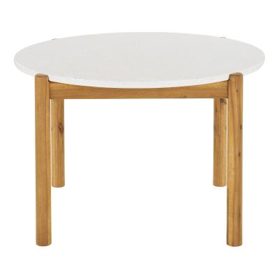 Terracina White Concrete Top 4 Seater Round Garden Dining Table 120cm