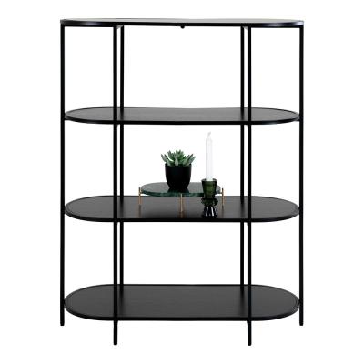 Vita Black Melamine Curved Open Shelving Unit