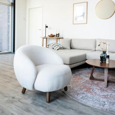Savona White Faux Lambskin Lounge Chair