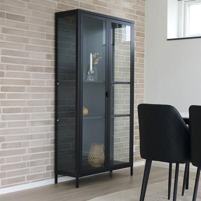 Brisbane Black Metal 2 Door Display Cabinet