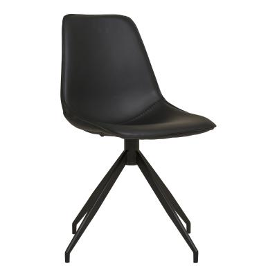 2 X Monaco Black Faux Leather Swivel Dining Chair