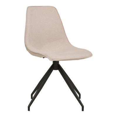 2 X Monaco Sand Boucle Fabric Swivel Dining Chair