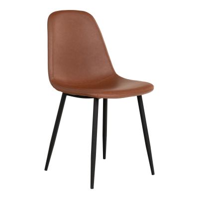 2 X Stockholm Vintage Brown Faux Leather Dining Chair