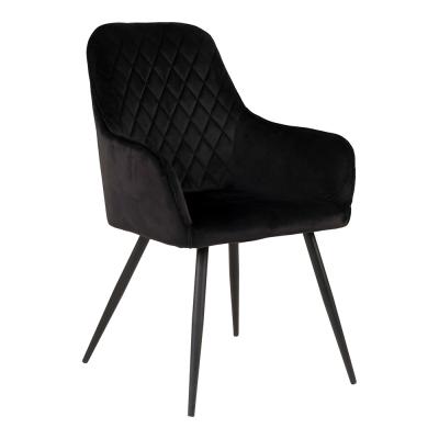 2 X Harbo Black Velvet Fabric Dining Chair