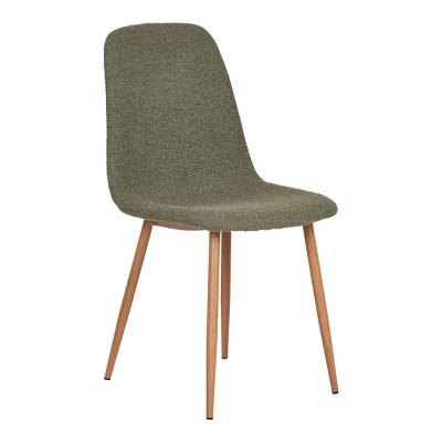 2 X Stockholm Dark Green Boucle Fabric Dining Chair