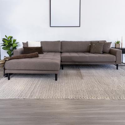 Lido Brown Fabric Lounge Sofa With Black Legs Lhf