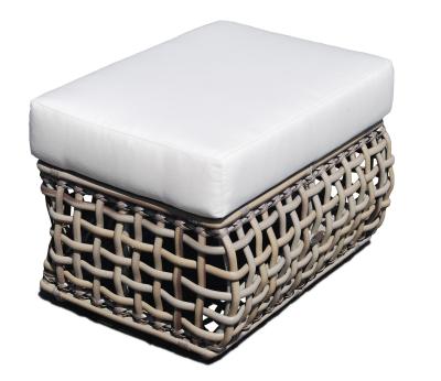 Product photograph of Skyline Dynasty Walnut Rattan Outdoor Ottoman Stool from Choice Furniture Superstore