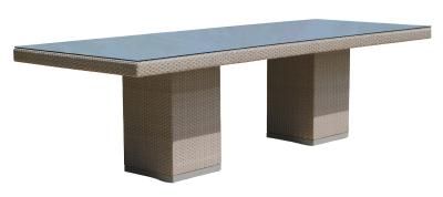 Skyline Pacific Walnut And Glass Top Outdoor 14 Seater Dining Table 280cm