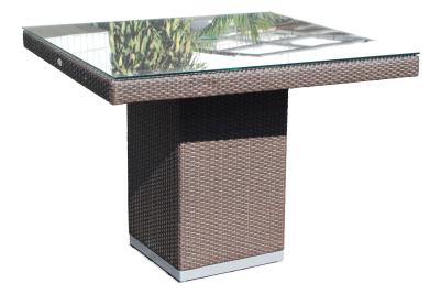 Product photograph of Skyline Pacific Walnut And Glass Top Outdoor 2-4 Seater Square Dining Table - 100cm from Choice Furniture Superstore