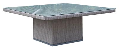 Skyline Pacific Walnut And Glass Top Outdoor 68 Seater Square Dining Table 180cm