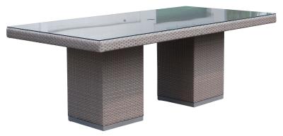 Skyline Pacific Walnut And Glass Top Outdoor 8 Seater Dining Table 200cm