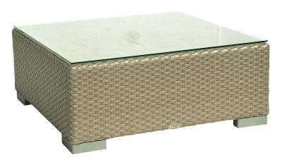 Skyline Pacific Walnut And Glass Top Outdoor Side Table