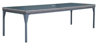 Product photograph of Skyline Brafta Grey Weave And Glass Top Outdoor 6 Seater Dining Table from Choice Furniture Superstore