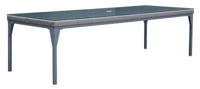 Skyline Brafta Grey Weave And Glass Top Outdoor 8 Seater Dining Table