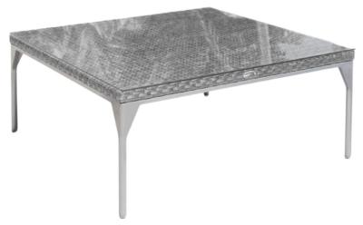 Skyline Brafta Matt White And Glass Top Outdoor Coffee Table