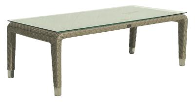 Skyline Journey Walnut Weave And Glass Top Outdoor Coffee Table