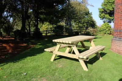 Product photograph of Churnet Valley Deluxe Picnic Table Set With 2 Benches from Choice Furniture Superstore