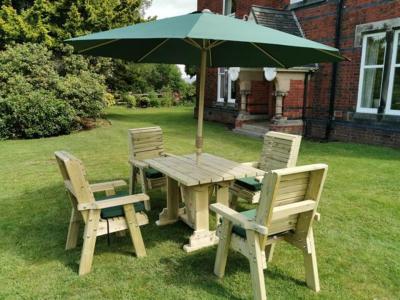 Churnet Valley Ergo Garden Table Set With 4 Chairs