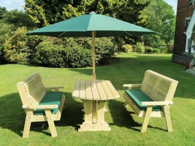 Churnet Valley Ergo Garden Table Set With 2 Benches