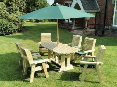 Churnet Valley Ergo Garden Table Set With 6 Chairs