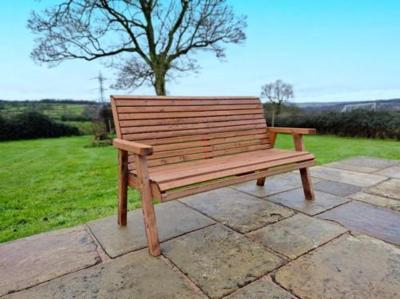 Churnet Valley Brown Outdoor 3 Seater Bench