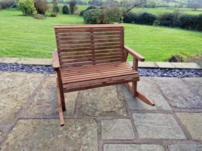 Churnet Valley Brown Outdoor Rocking Bench