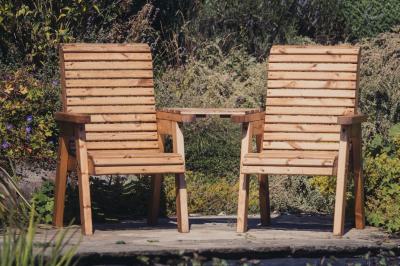 Churnet Valley Brown Outdoor Love Seat Angled