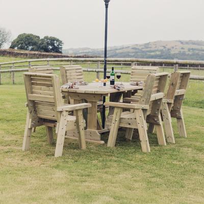 Churnet Valley Ergo Garden Table Set With 6 Chairs
