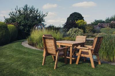 Churnet Valley Redwood 4 Seater Square Garden Dining Set