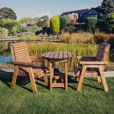 Churnet Valley Redwood 2 Seater Round Garden Bistro Set