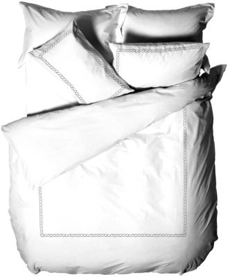 Paoletti Cleopatra 200 Thread Count Silver Cotton Embroidered Duvet Cover Set