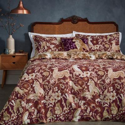 Paoletti Harewood British Animal Ruby Cotton Duvet Cover Set