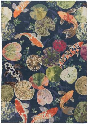 Paoletti Koi Pond Midnight Indoor Washable Rug 120cm X 170cm