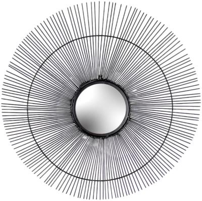 Wire Black Round Circular Wall Mirror