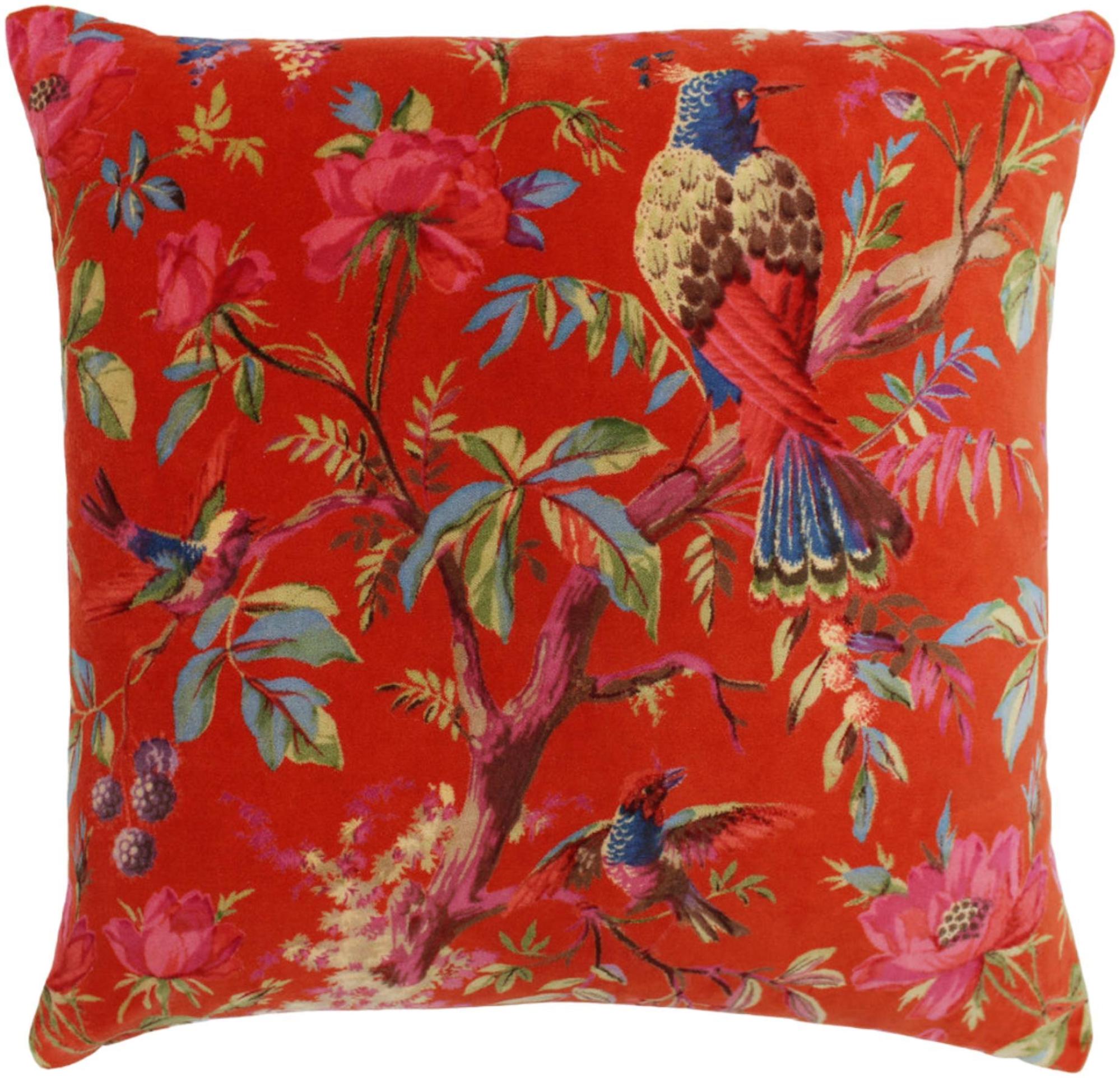 Paradise Orange Velvet Cushion - CFS Furniture UK