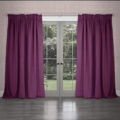 Product photograph of Voyage Maison Cube Amethyst Velvet Pencil Pleat Curtains from Choice Furniture Superstore