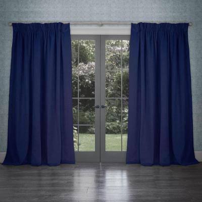 Product photograph of Voyage Maison Cube Azure Velvet Pencil Pleat Curtains from Choice Furniture Superstore