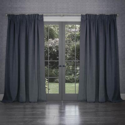 Product photograph of Voyage Maison Cube Charcoal Velvet Pencil Pleat Curtains from Choice Furniture Superstore