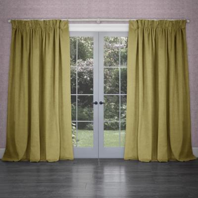 Product photograph of Voyage Maison Cube Mustard Velvet Pencil Pleat Curtains from Choice Furniture Superstore