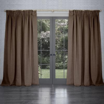 Product photograph of Voyage Maison Cube Oak Velvet Pencil Pleat Curtains from Choice Furniture Superstore