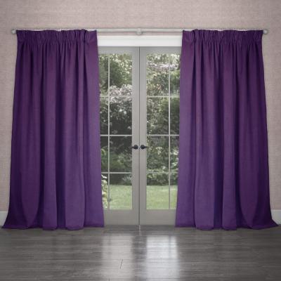 Voyage Maison Cube Plum Velvet Pencil Pleat Curtains - CFS UK