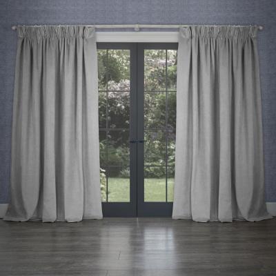 Product photograph of Voyage Maison Cube Silver Velvet Pencil Pleat Curtains from Choice Furniture Superstore