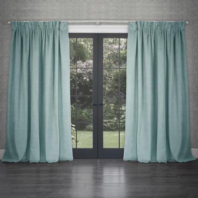 Product photograph of Voyage Maison Cube Sky Velvet Pencil Pleat Curtains from Choice Furniture Superstore