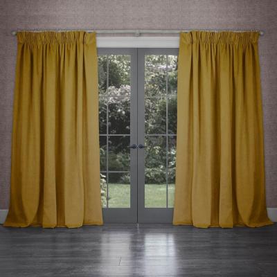 Product photograph of Voyage Maison Cube Sunshine Velvet Pencil Pleat Curtains from Choice Furniture Superstore