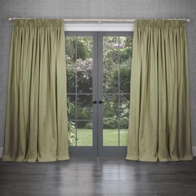 Image of Voyage Maison Emilio Olive Woven Pencil Pleat Curtains