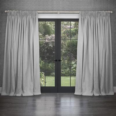 Product photograph of Voyage Maison Emilio Silver Woven Pencil Pleat Curtains from Choice Furniture Superstore