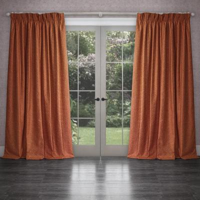 Product photograph of Voyage Maison Farley Rust Woven Chenille Pencil Pleat Curtains from Choice Furniture Superstore