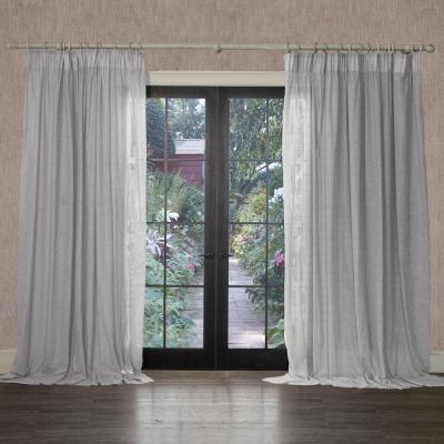 Voyage Maison Focus Sheer Zinc Woven Pencil Pleat Curtains